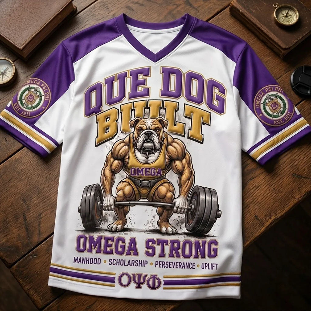 Omega Psi Phi Que Dog Built Weightlifting Shirt Omega Psi Phi Merch Gift Ideas For Husband - Merchluma