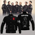 BTS Namjoon 10th Anniversary Baseball Jacket Bangtan BTS Merch Kpop Fan Gifts - Merchluma