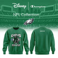 Philadelphia Eagles x Disney Champion NFL Main Character Energy Sweatshirt Green Eagles Merch - Merchluma