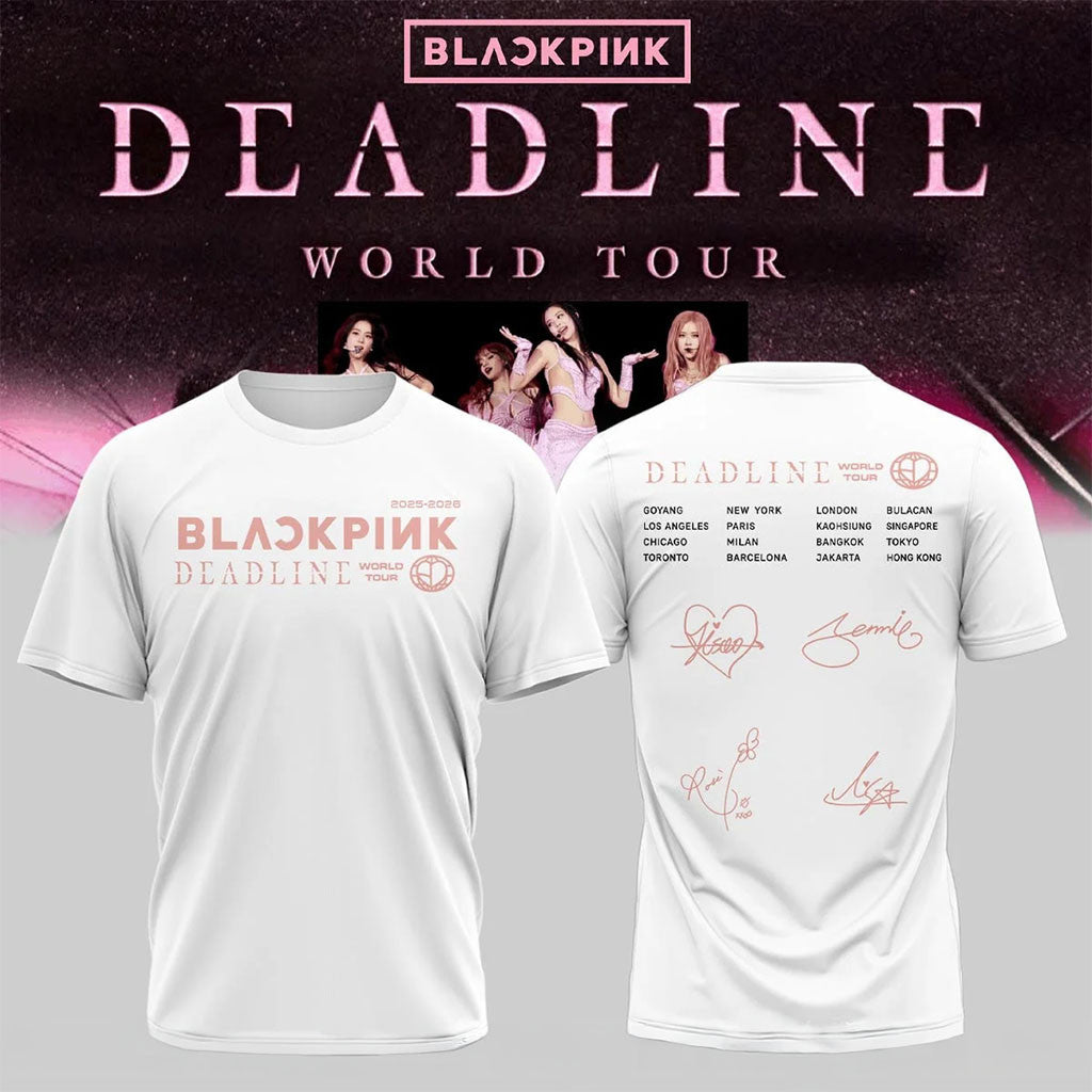 BlackPink Merch Deadline World Tour 2026 Signature Shirt Gifts For Music Enthusiasts - Merchluma