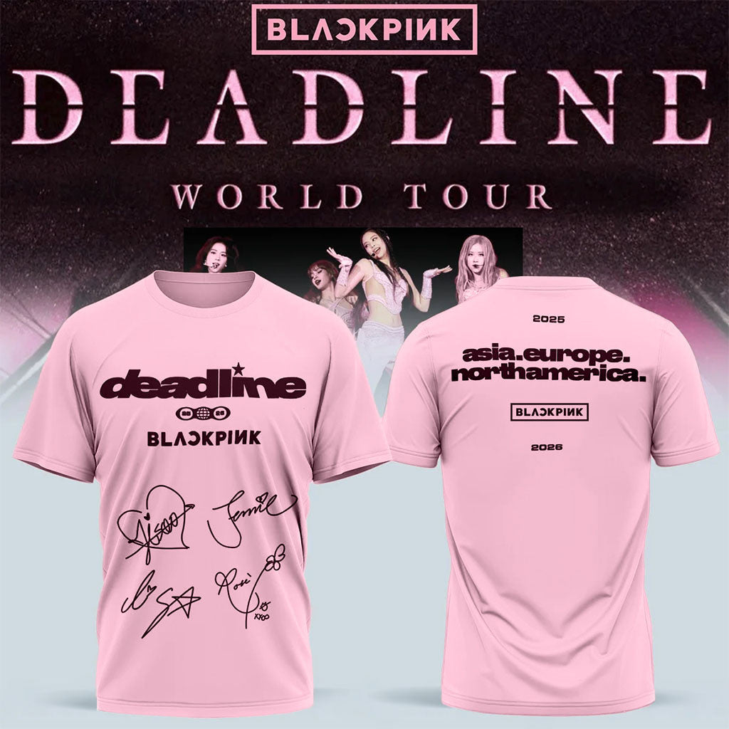 BlackPink Merch Deadline World Tour 2026 Signature Shirt Birthday Gifts For Music Lovers - Merchluma