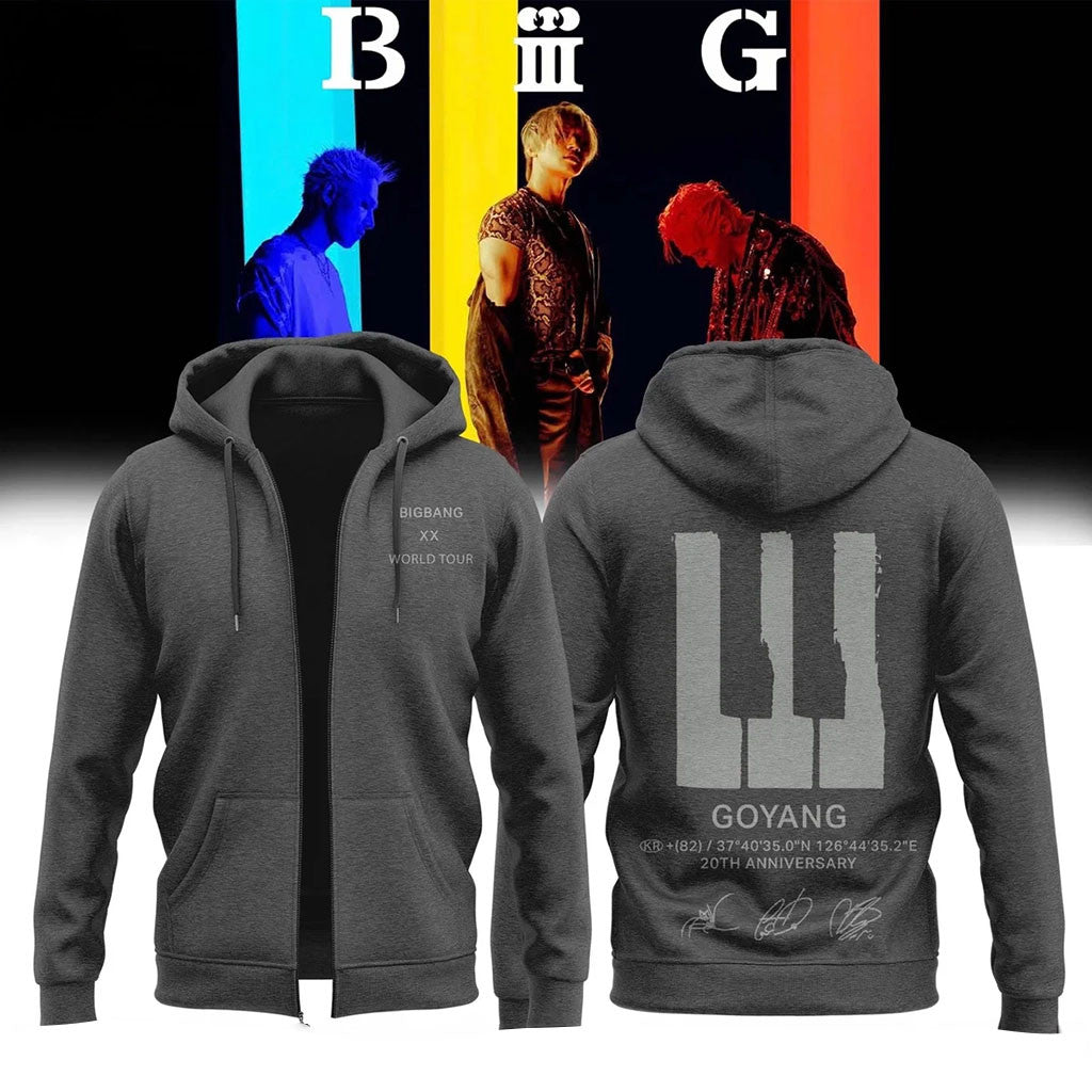 BIGBANG 20th Anniversary Zip Hoodie Goyang BIGBANG XX World Tour Merch Gifts For Fans - Merchluma