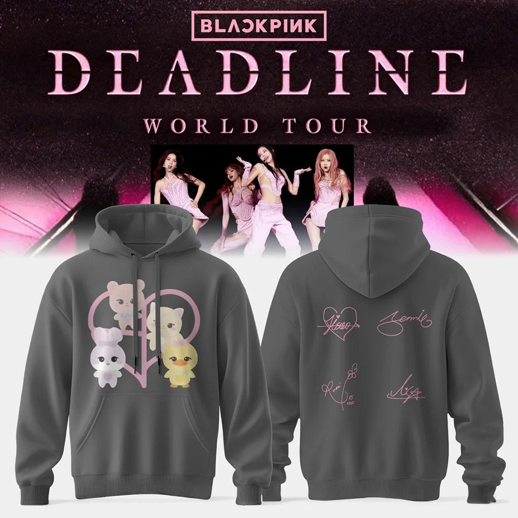 BlackPink Deadline World Tour Signature Graphic Hoodie BlackPink Merch Gifts For Music Lovers - Merchluma