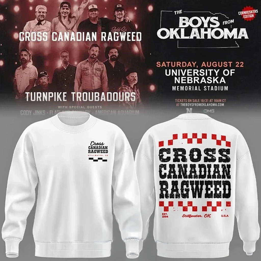 Cross Canadian Ragweed X Nebraska 2026 Sweatshirt White Cross Canadian Ragweed Merch Fan Gifts - Merchluma