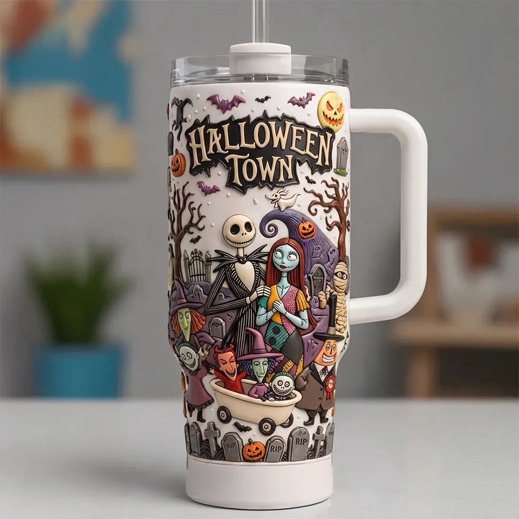 The Nightmare Before Christmas 2026 Halloween Town Tumbler Jack Skellington Sally Spooky Cup Gift - Merchluma