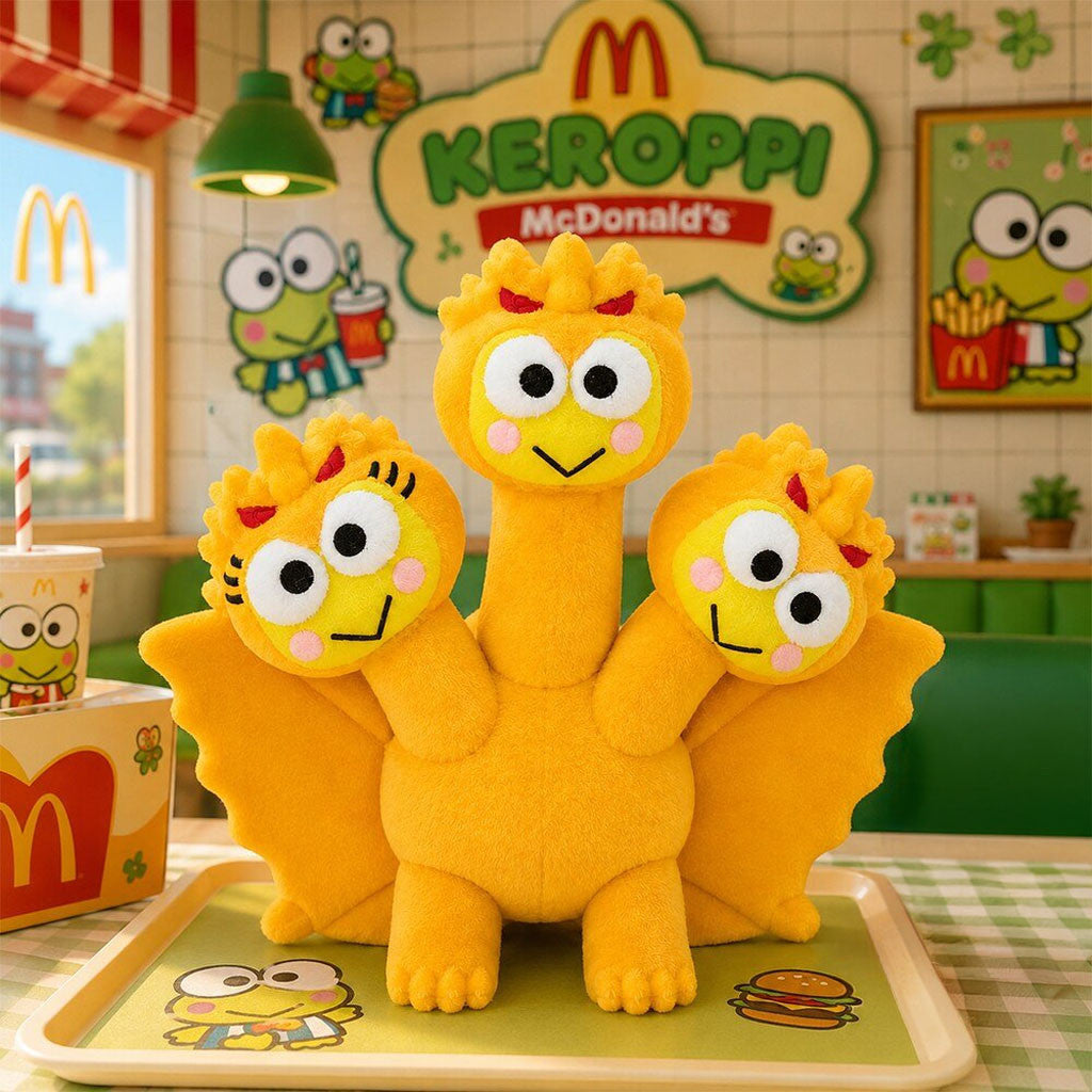 Keroppi McDonald's King Ghidorah Collaboration Plush Pillow Sanrio Kaiju Stuffed Cute Collector - Merchluma