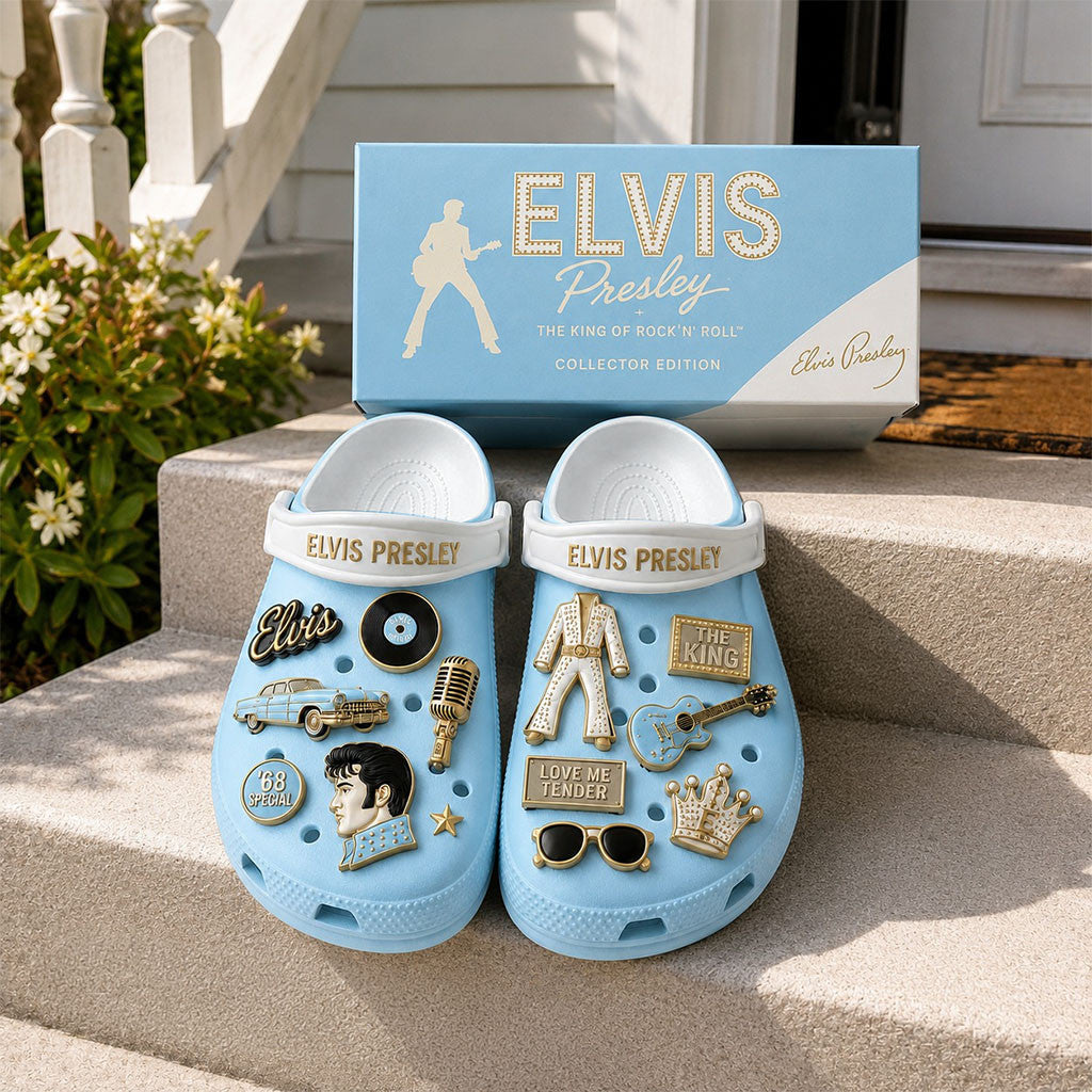 Elvis Presley Crocs The King Of Rock N Roll Clogs Elvis Presley Merch Gift For Music Fans - Merchluma