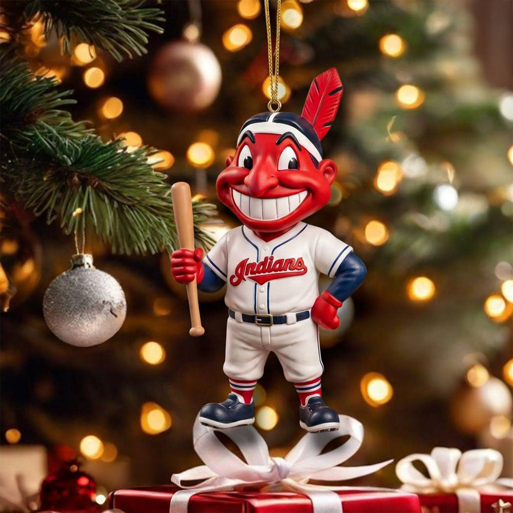 Chief Wahoo Cleveland Indians Mascot Ornament Christmas Ornaments Cleveland Indians Merch Gifts - Merchluma