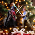 Darth Vader And Luke Skywalker In A Lightsaber Duel Ornament Star Wars Merch Christmas Decor - Merchluma