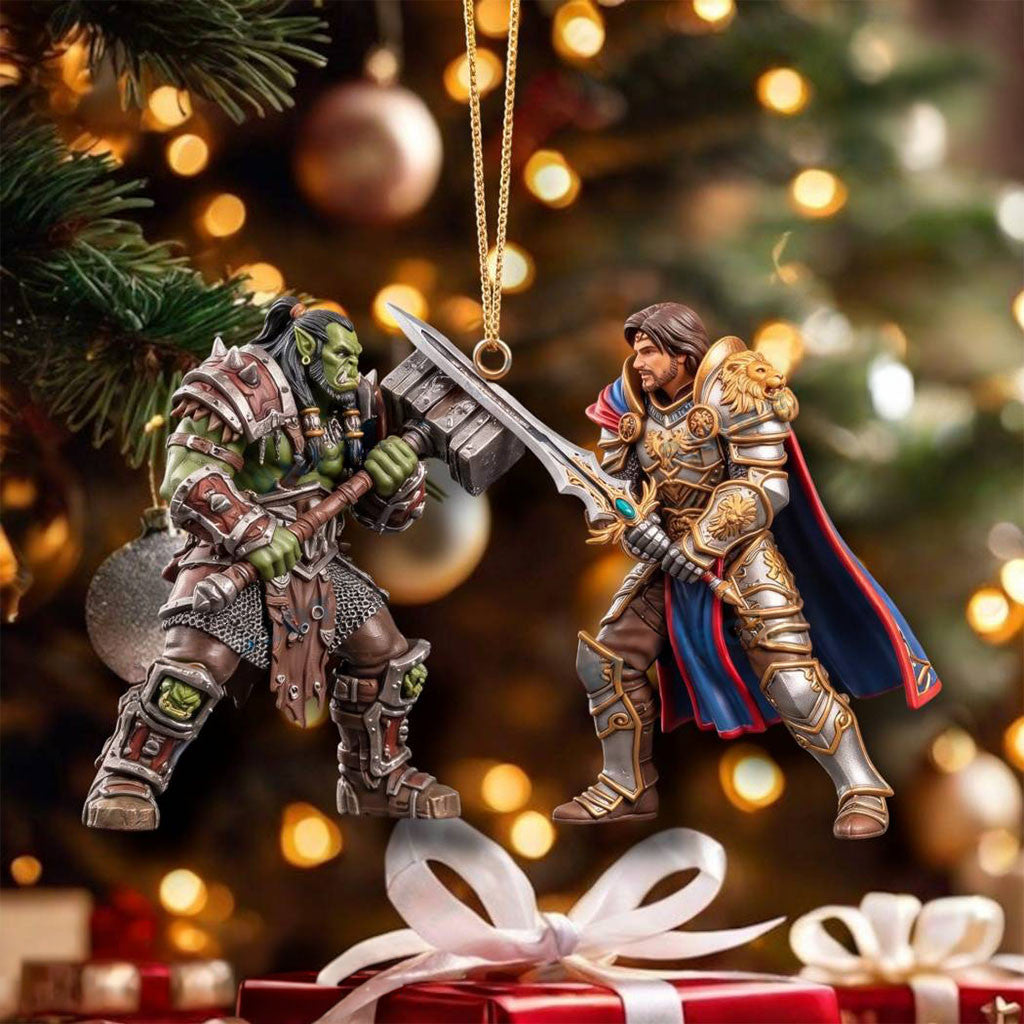 Illidan Stormrage Vs Lich King Azeroth Battle Ornament World of Warcraft Christmas Ornament - Merchluma