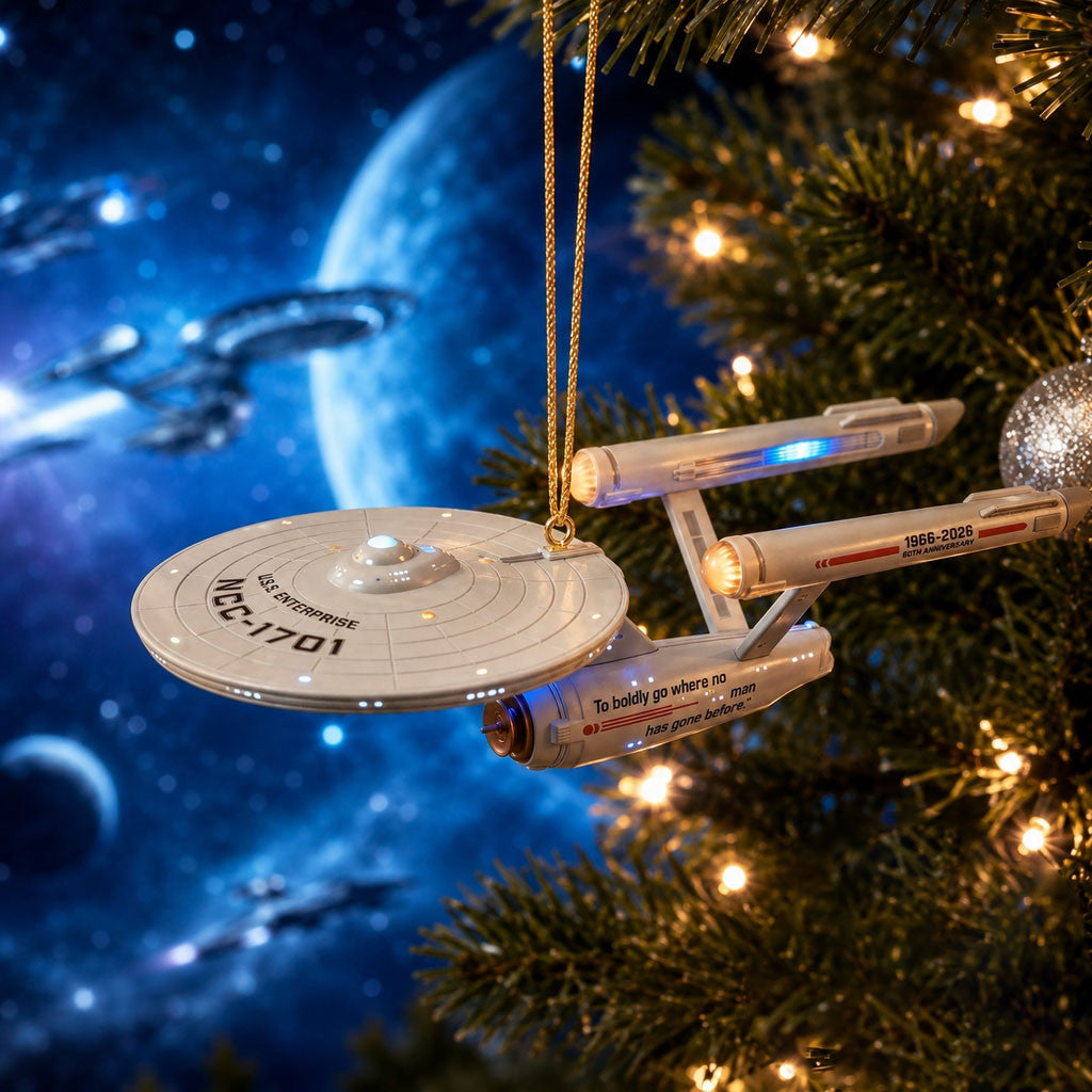 Star Trek 1966-2026 60th Anniversary Christmas Ornament Star Trek Merch Xmas Tree Decor - Merchluma