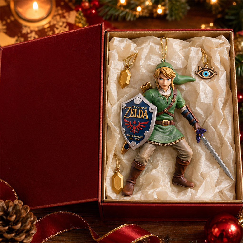 The Legend of Zelda 40th Anniversary Christmas Tree Ornament The Legend of Zelda Merch Decor - Merchluma