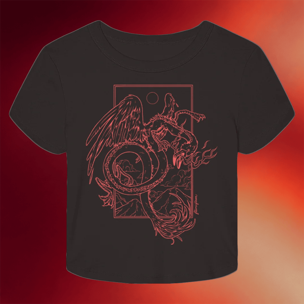 Flim Flam Merch Flamingo Dragon Cropped T-Shirt Good Gifts For Sister - Merchluma