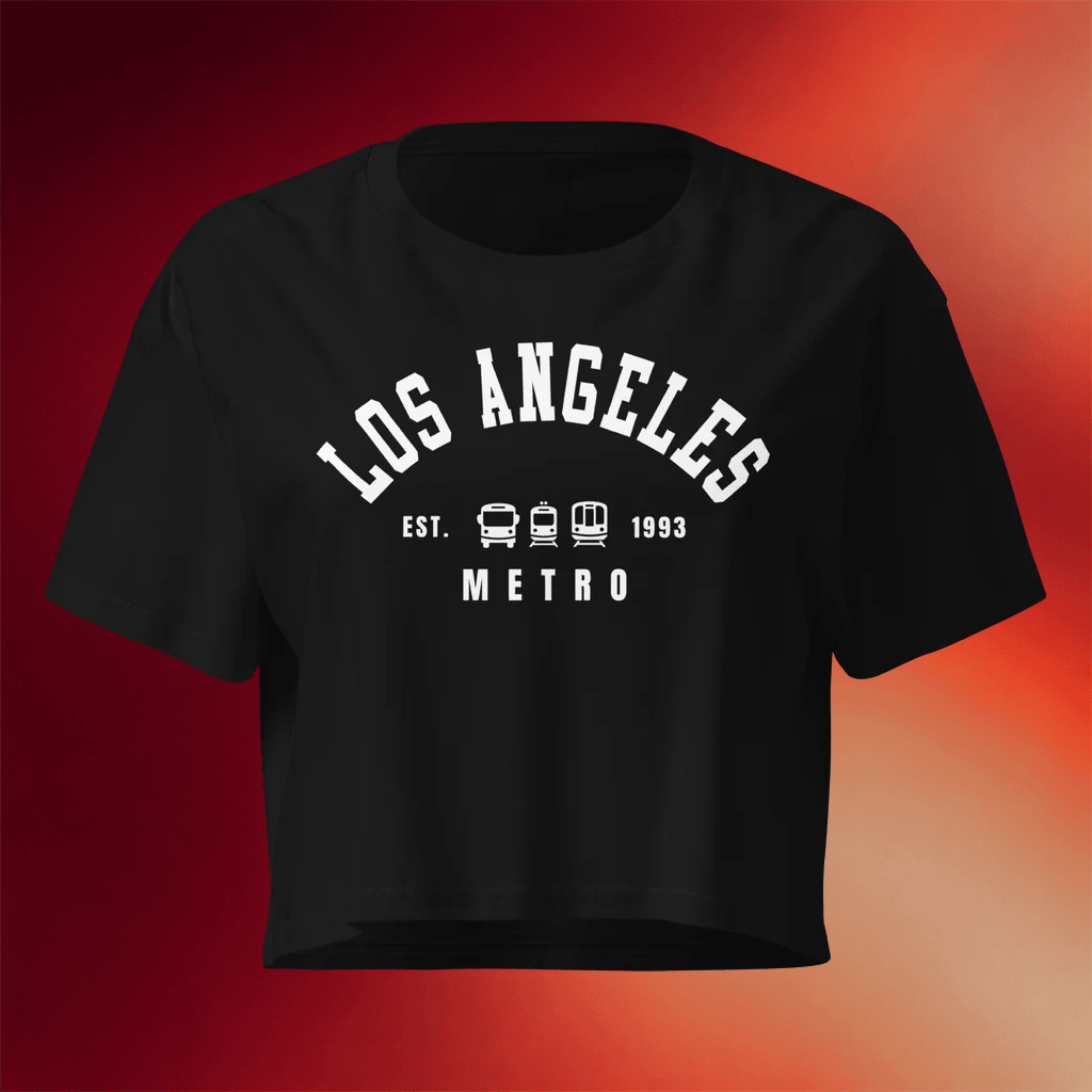 LA Metro Merch 2026 Los Angeles Metro Est 1993 Cropped Shirt Black Gifts For Wife - Merchluma