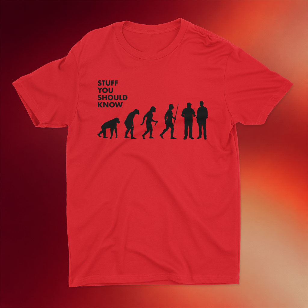 Stuff You Should Know Merch 2026 Evolution Of Man T-Shirt Presents For Podcast Lovers - Merchluma