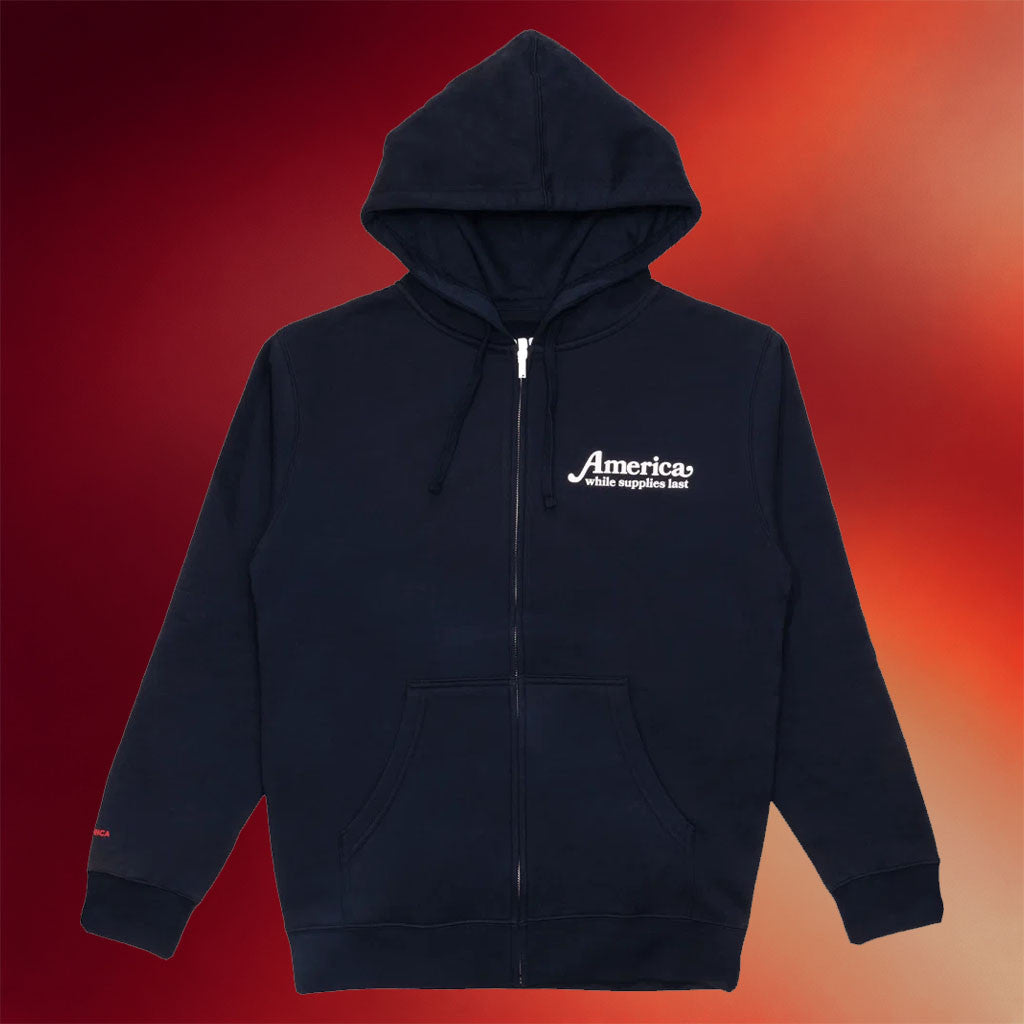 Pod Save America Merch 2026 America While Supplies Last Zip Hoodie Present For Podcast Fans - Merchluma