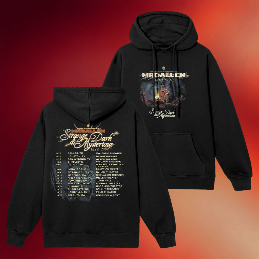 MrBallen Merch 2026 Live Tour Black Hoodie Strange Dark And Mysterious Hoodie Gift For Fans - Merchluma