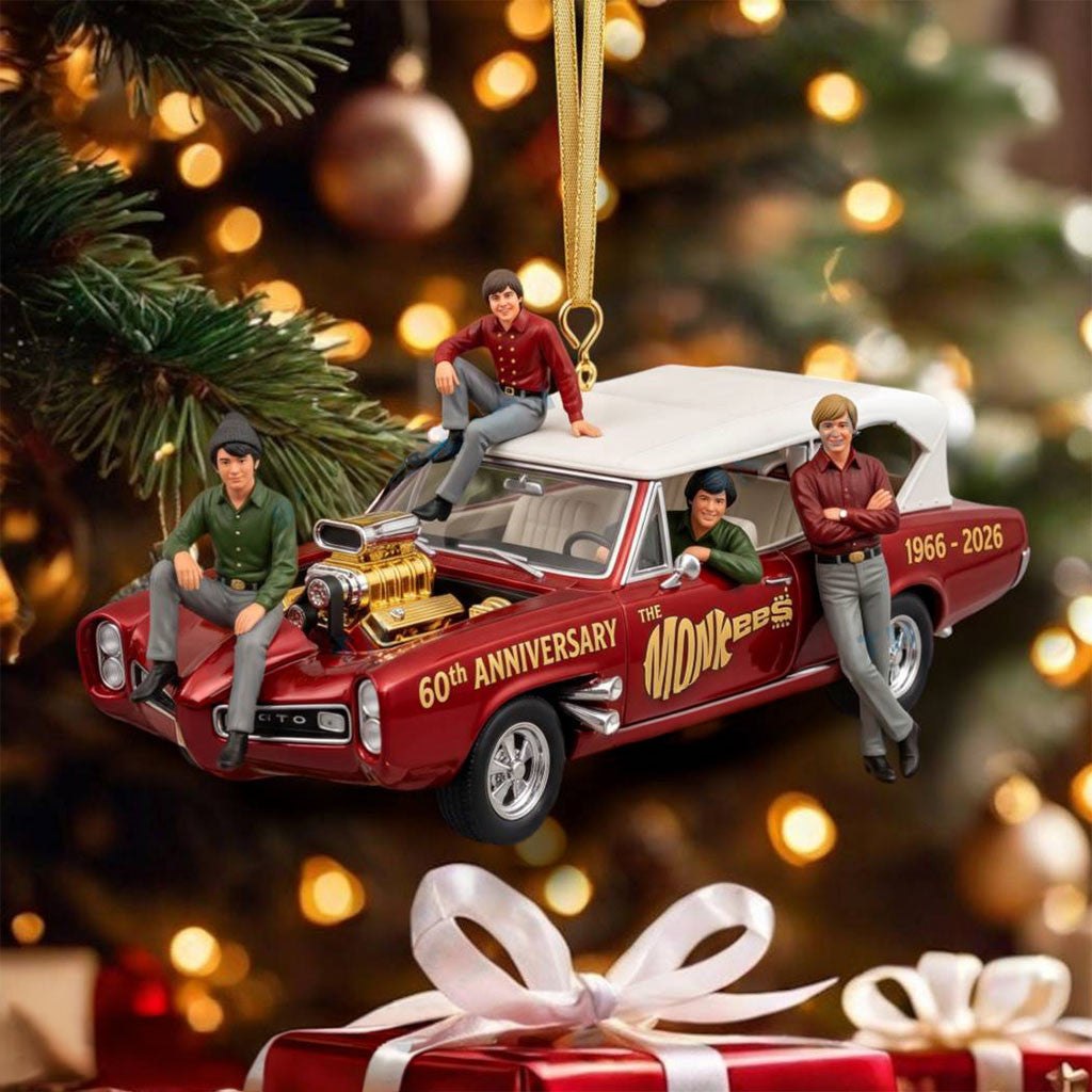 The Monkees 60th Anniversary Monkeemobile Pontiac GTO Christmas Ornament The Monkees Merch - Merchluma