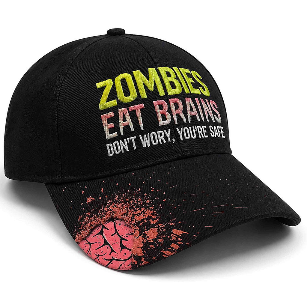 2026 Halloween Zombies Eat Brain Don't Worry You're Safe Hat Funny Cap Halloween Gifts - Merchluma