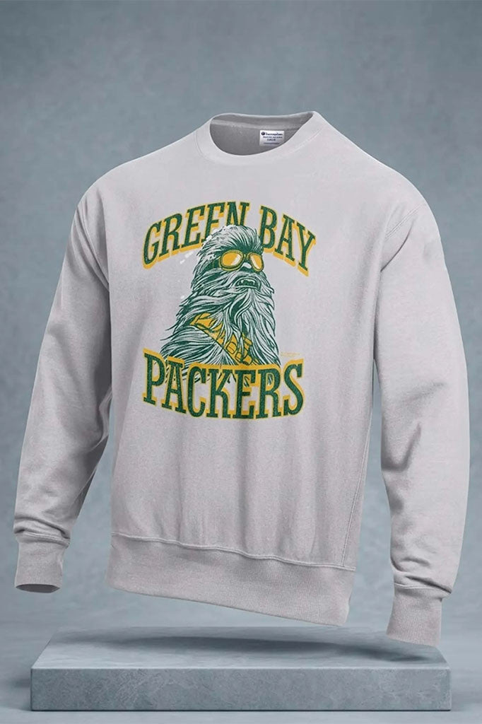 Packers Disney Collab Merch Green Bay Packers Chewbacca Sweatshirt Gift For Football Fans - Merchluma