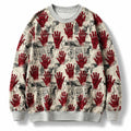 2026 Halloween Newspaper With Bloody Handprints Sweatshirt Spooky Gifts Ideas - Merchluma