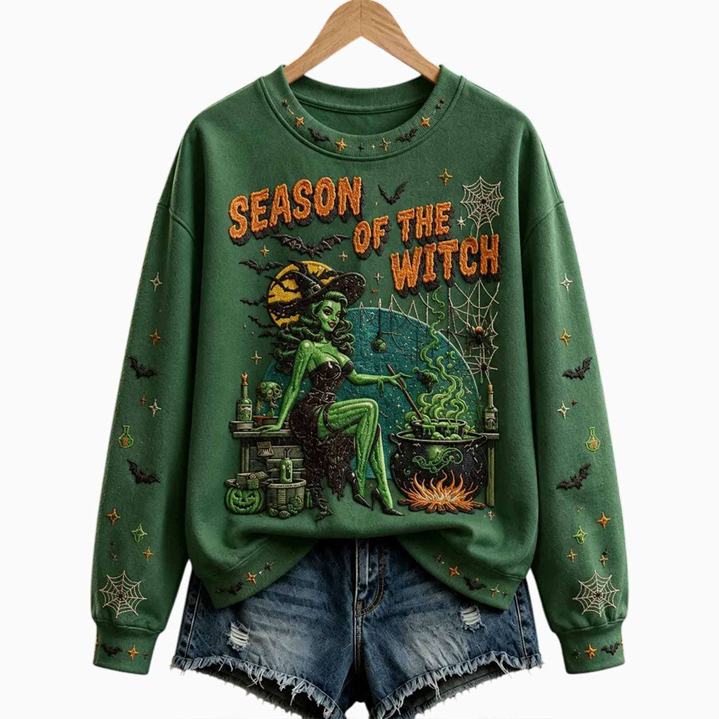 2026 Halloween Season Of The Witch Sweatshirt Spooky Season Apparel Halloween Gifts - Merchluma