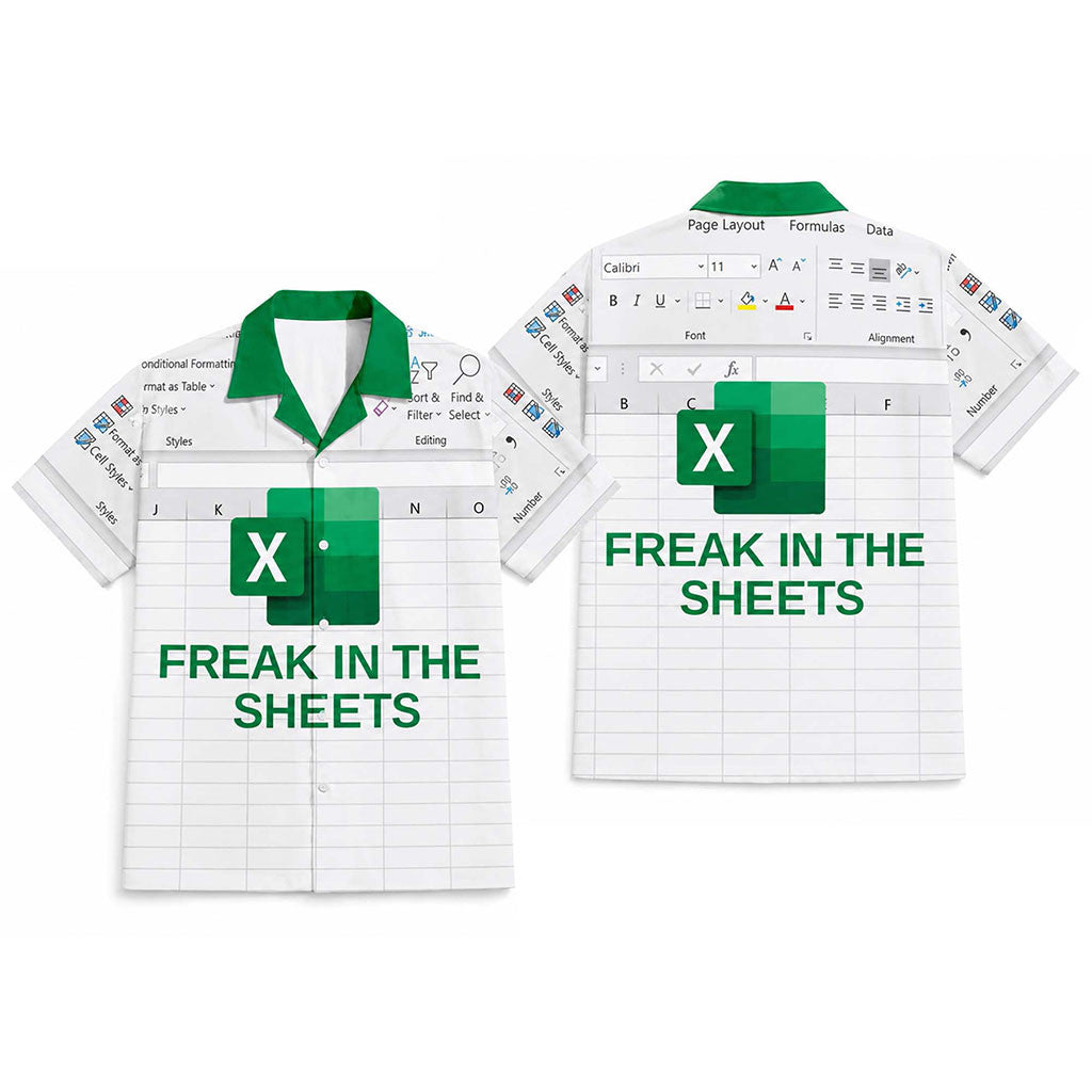 2026 Freak In The Sheets Hawaiian Shirt Funny Microsoft Excel Aloha Shirt Officer Gifts - Merchluma
