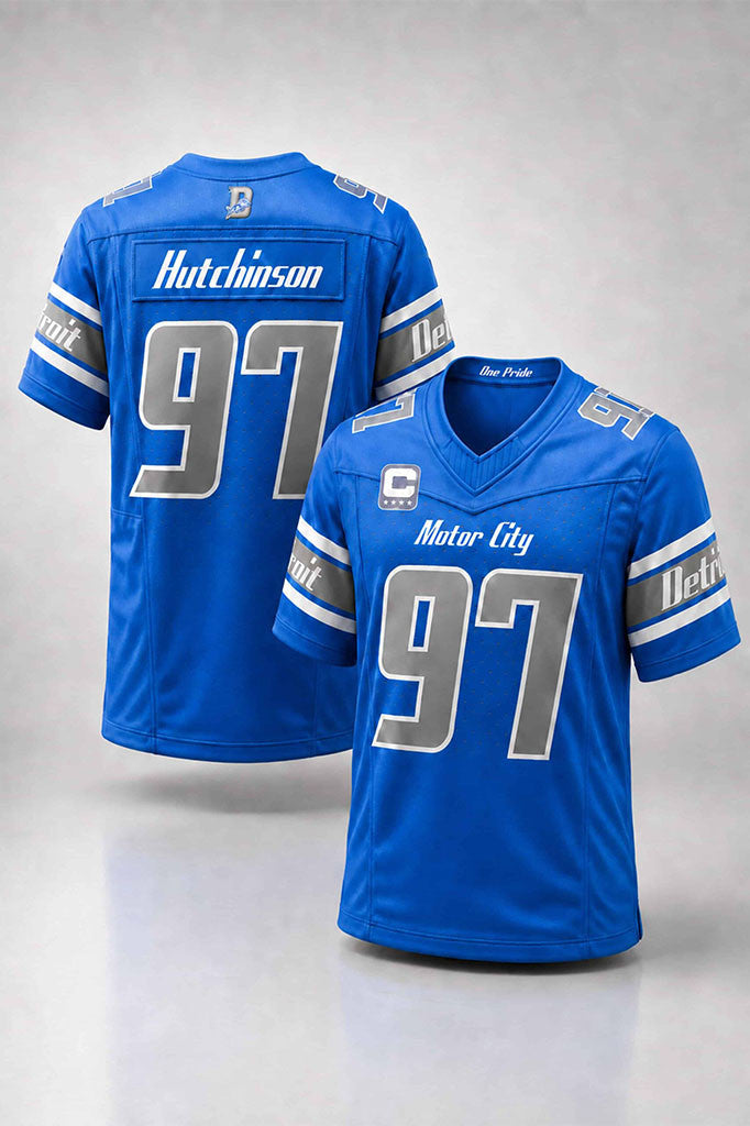 Detroit Lions Rivalries Uniform 2026 Jersey #97 Hutchinson Jersey Detroit Lions Merch - Merchluma