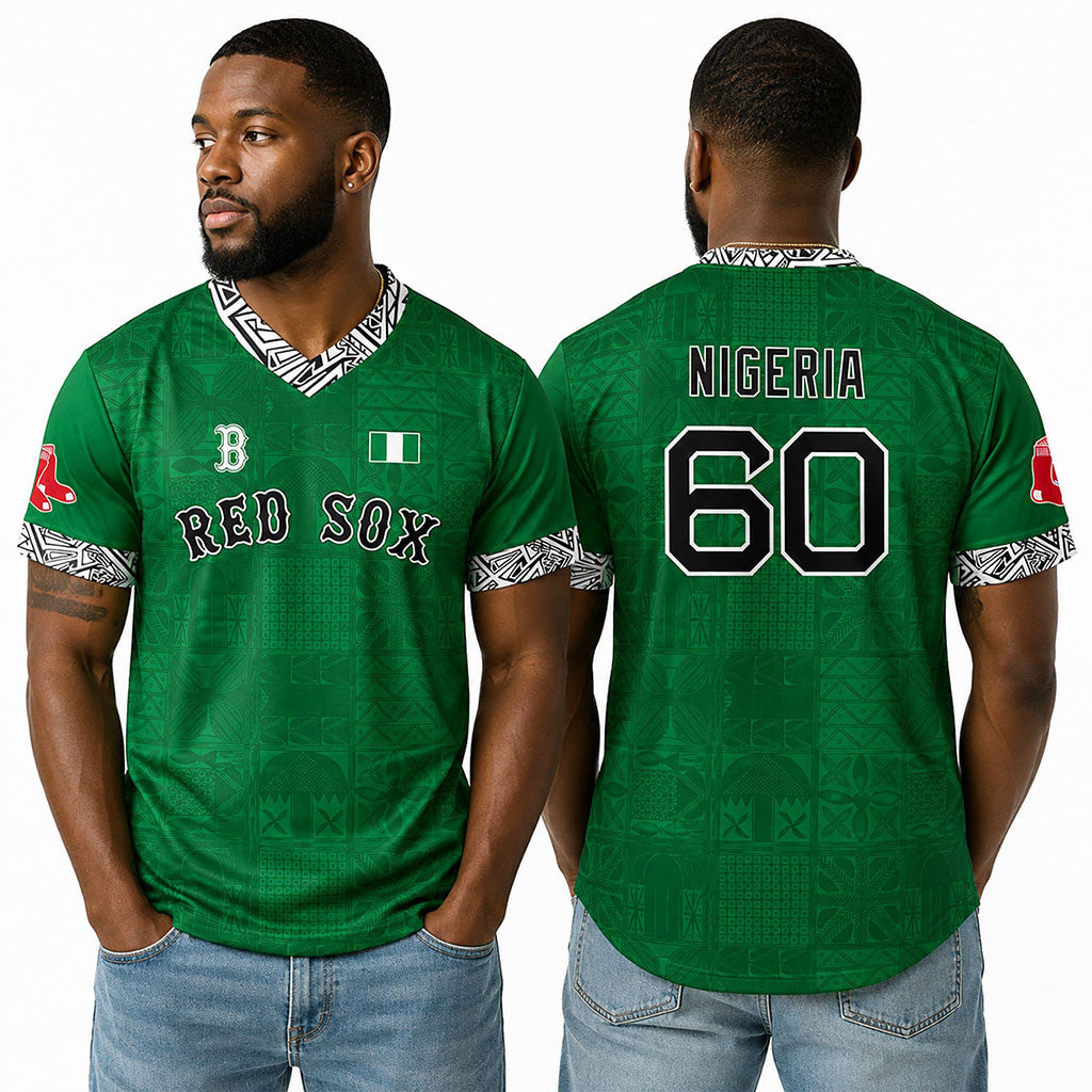2026 Nigeria Red Sox Jersey No 60 Nigeria Jersey Red Sox Merch Present For Brothers - Merchluma