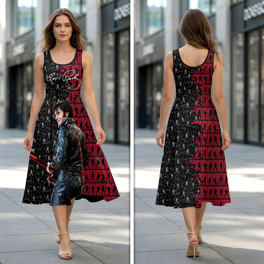 Elvis Presley Sleeveless Dress King Of Rock And Roll Elvis Presley Merch Music Gift For Her - Merchluma