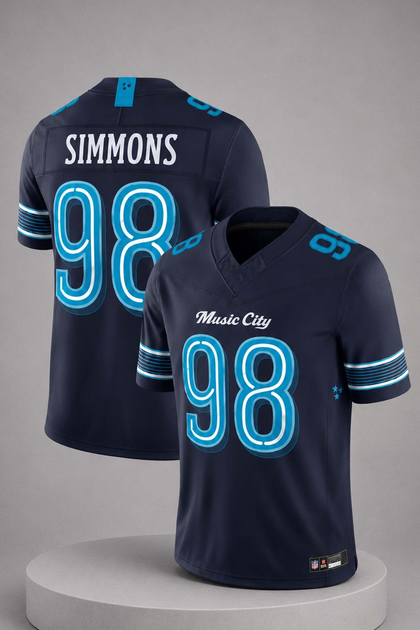 Jeffery Simmons Jersey Shirt #98 Tennessee Titans Rivalries Jersey Titans Merch Game Day Gifts - Merchluma