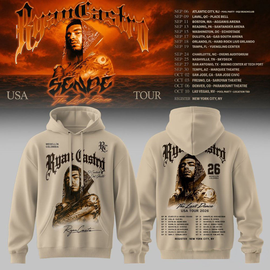 Ryan Castro Sende The Last Dance USA Tour 2026 Hoodie Ryan Castro Merch Gifts For Rap Lovers - Merchluma