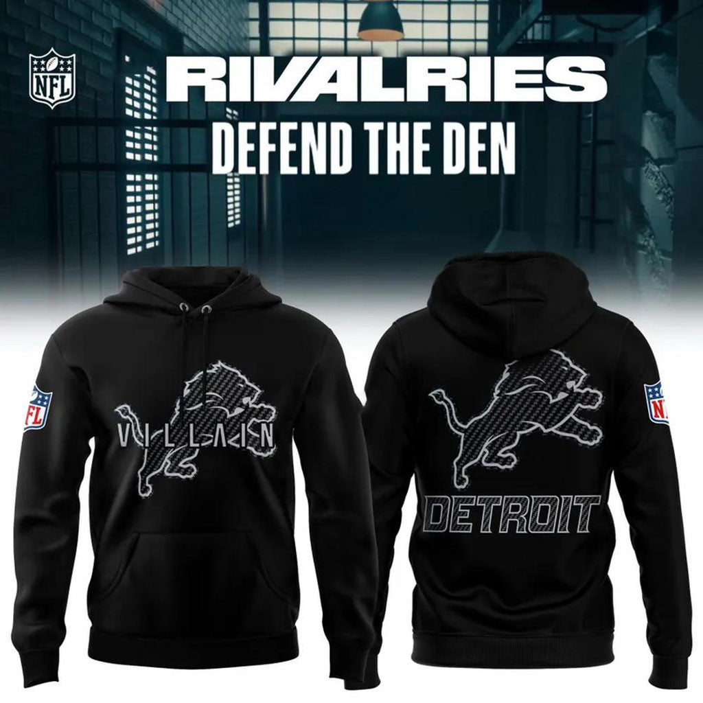 Detroit Lions Defend The Den 2026 Rivalries Graphic Hoodie Lions Merch Presents For Fans - Merchluma