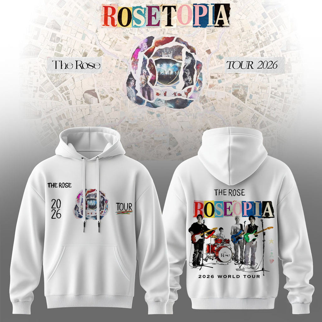 Rosetopia The Rose Tour 2026 Live Session Hoodie White The Rose Merch Gifts For Rock Lovers - Merchluma