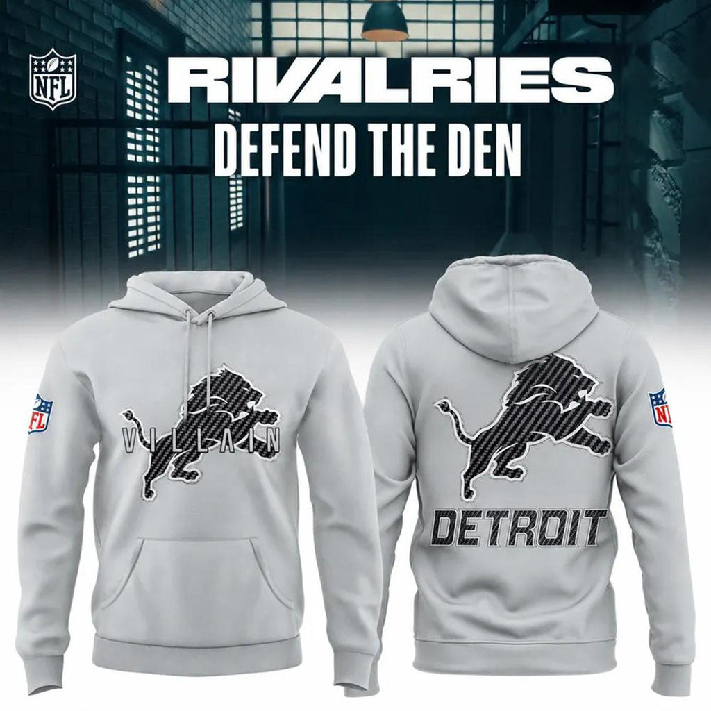 Detroit Lions Defend The Den 2026 Rivalries Graphic Hoodie Lions Merch Football Fan Gift Ideas - Merchluma