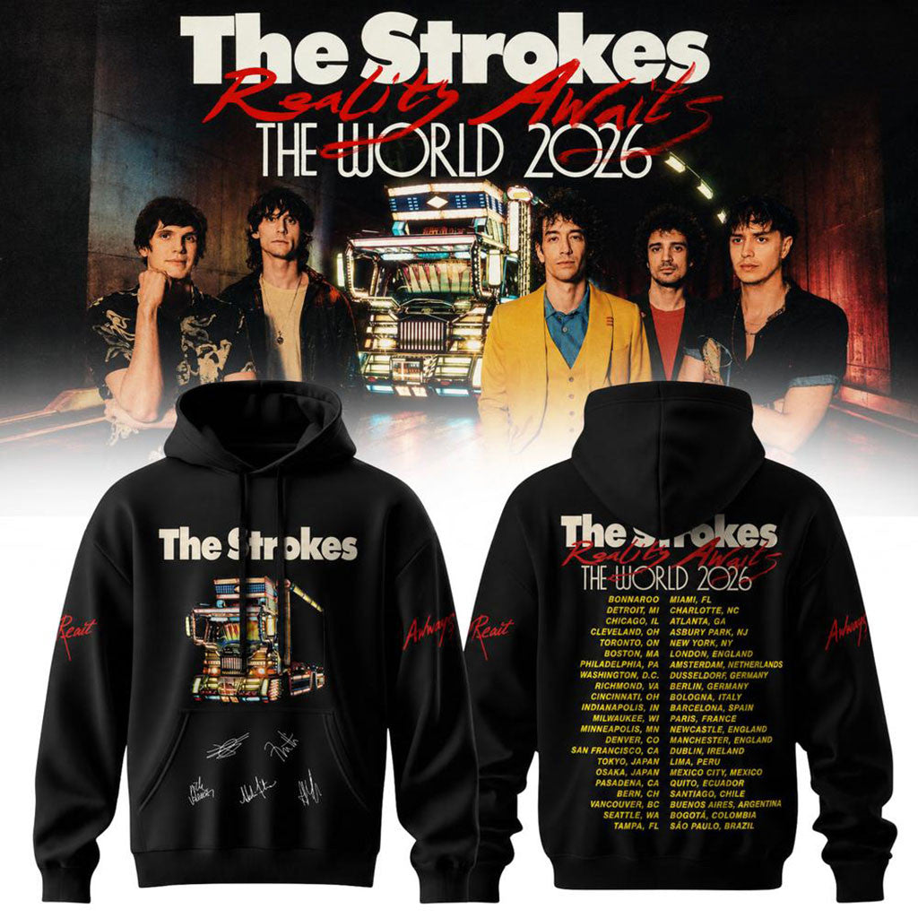 The Strokes Reality Awaits Tour 2026 NYC Signature Hoodie The Strokes Merch Gifts For Music Lovers - Merchluma