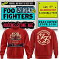 Foo Fighters Merch Take Cover Tour 2026 Washington DC Nationals Park Sweatshirt Red Fan Gear - Merchluma