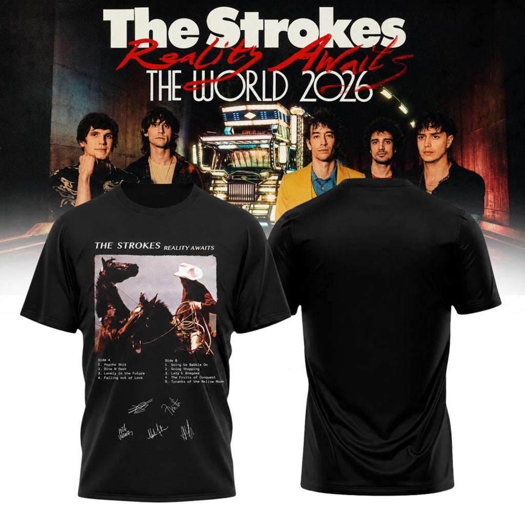 The Strokes Reality Awaits World Tour 2026 Cowboy T-Shirt The Strokes Merch Gifts For Him - Merchluma