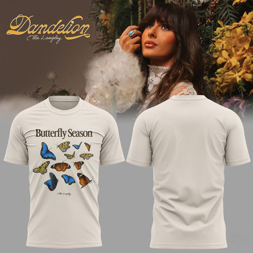 Ella Langley Dandelion Butterfly Season T-Shirt Ella Langley Merch Gifts For Music Fans - Merchluma
