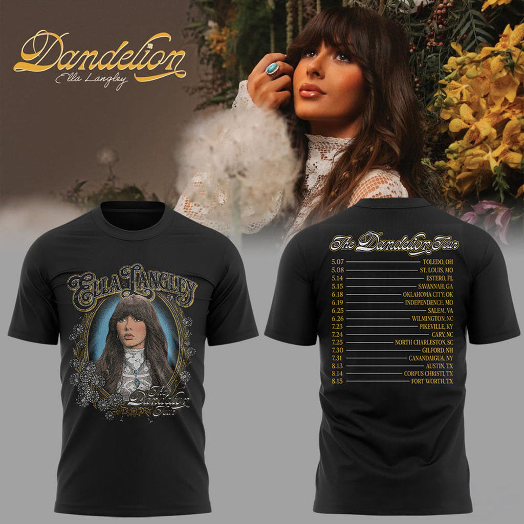 Ella Langley Dandelion Tour Portrait Artwork Frame T-Shirt Ella Langley Merch Gifts For Fans - Merchluma