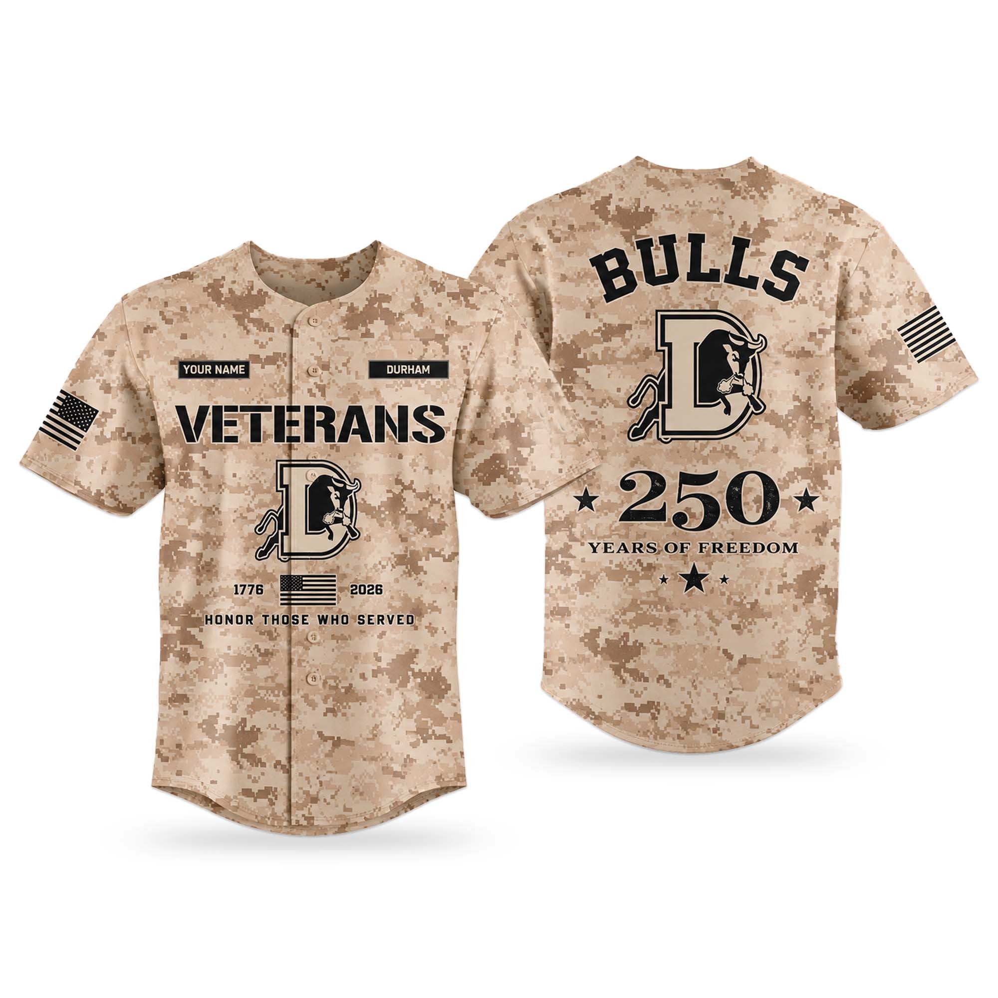 Personalized 2026 Bulls Veterans Day 250 Years Of Freedom Jersey Bulls Merch Best Veteran Gifts - Merchluma