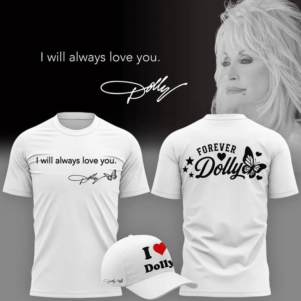 Dolly Parton I Will Always Love You I Heart Dolly Graphic T-Shirt Dolly Parton Memorial Shirt - Merchluma
