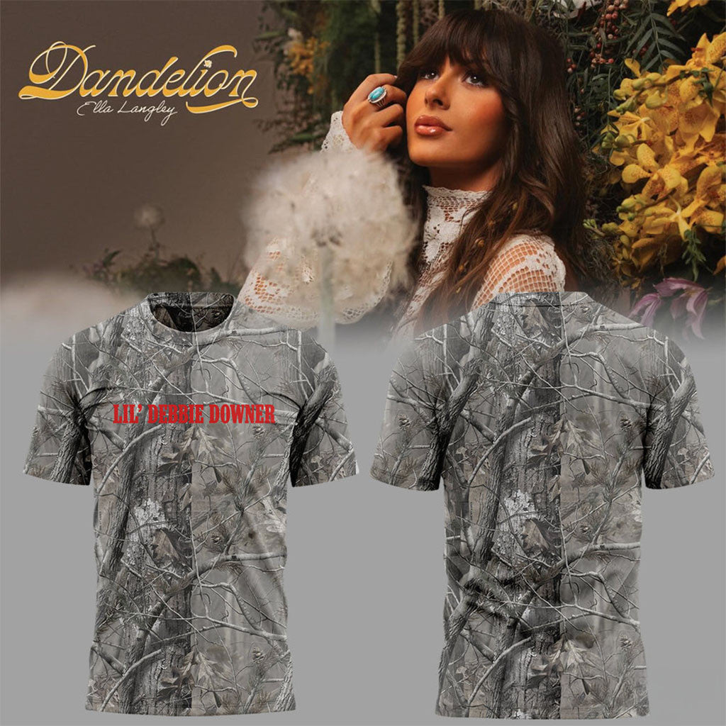 Ella Langley Dandelion Tour Lil Debbie Downer Camo T-Shirt Ella Langley Merch Dad Gifts - Merchluma
