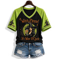 2026 Witch Please It's Wine O'Clock Halloween V-Neck Shirt Gift Ideas For Sisters - Merchluma