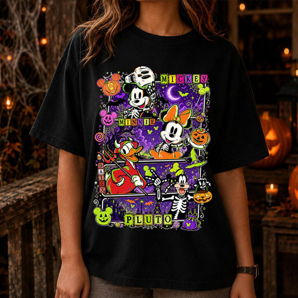 Mickey Minnie Daisy Pluto Funny Halloween T-Shirt Spooky Season Outfits Halloween Gift Ideas - Merchluma