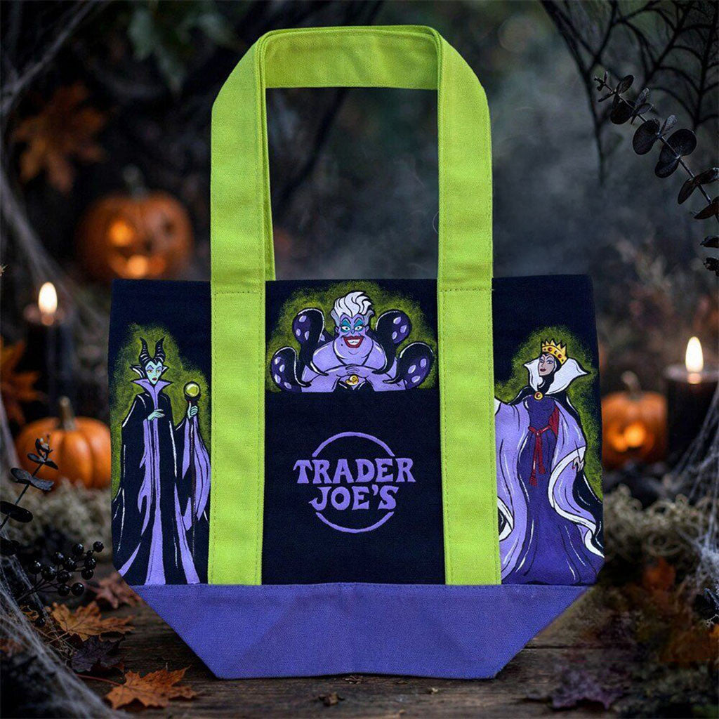 Trader Joe's Disney Villains Trick or Treat Halloween Tote Bag Spooky Season Merch Gifts - Merchluma