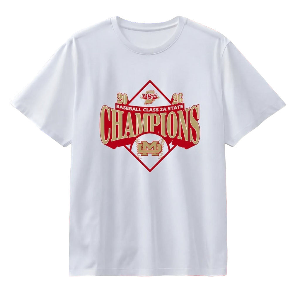 Evansville Mater Dei Wildcats Merch IHSAA Baseball State Champions 2A 2026 T-Shirt Fan Gifts - Merchluma