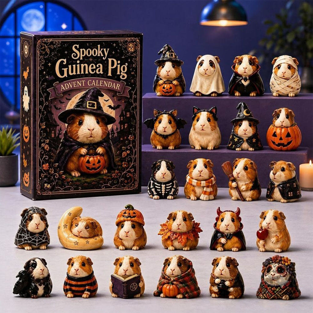 Spooky Guinea Pig Halloween Advent Calendar Cute Animal Countdown Box Gifts For Friends - Merchluma