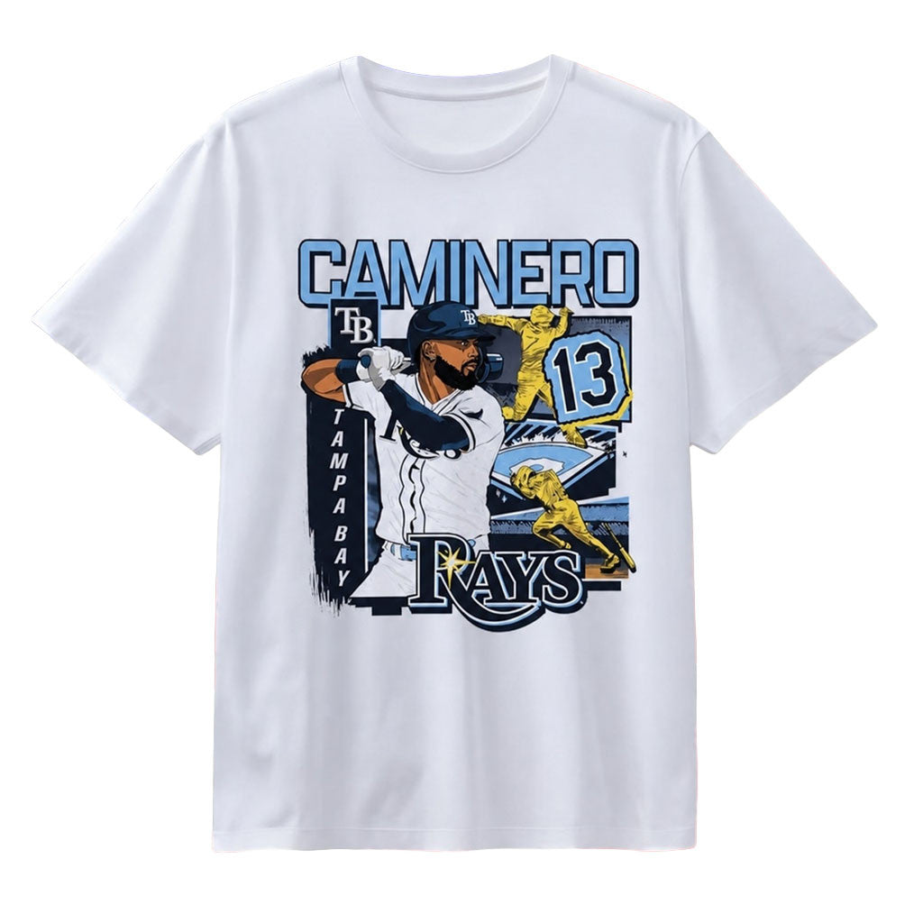 Junior Caminero Tampa Bay Rays #13 Baseball T-Shirt Junior Caminero Merch Present For Fans - Merchluma