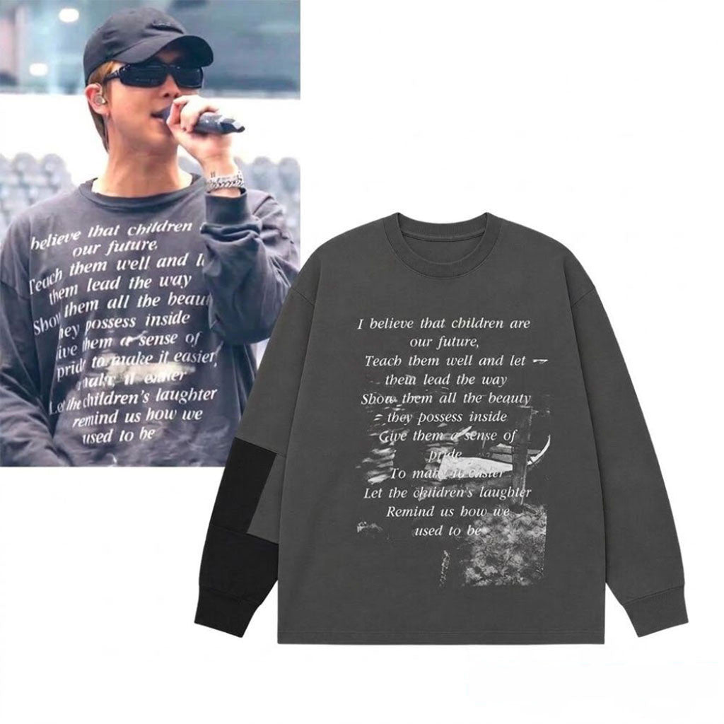 BTS RM Namjoon Arlington Day 1 Whitney Houston The Greatest Love Of All Long Sleeve Shirt Gifts - Merchluma